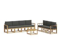 vidaXL Conjunto de sofás de Exterior 7 pcs, Sofá de jardín, Moderno y cómodo, Muebles seccionales, Juego para Patio, Asientos en terraza