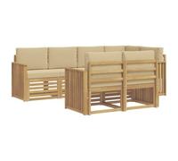 vidaXL Conjunto de sofás de Exterior 7 pcs y Beige 247 x 128,5 x 73 cm, Sofá seccional Moderno, cómodo para tu jardín, salón Exterior, Muebles de Patio y terraza