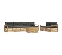 vidaXL Conjunto de sofás de Exterior 7 uds. Blanco y Antracita