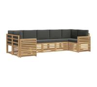 vidaXL Conjunto de sofás de Exterior 7 uds. Blanco y Antracita