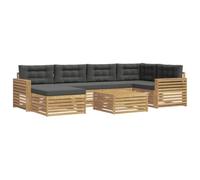 vidaXL Conjunto de sofás de Exterior 7 uds. Blanco y Antracita