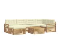 vidaXL Conjunto de sofás de Exterior 7 uds. Blanco y Crema