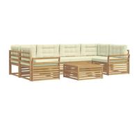 vidaXL Conjunto de sofás de Exterior 7 uds. Blanco y Crema