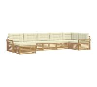 vidaXL Conjunto de sofás de Exterior 7 uds. Blanco y Crema