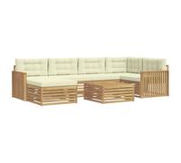 vidaXL Conjunto de sofás de Exterior 7 uds. Blanco y Crema
