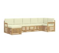 vidaXL Conjunto de sofás de Exterior 7 uds. Blanco y Crema