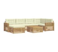 vidaXL Conjunto de sofás de Exterior 7 uds. Blanco y Crema