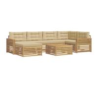 vidaXL Conjunto de sofás de Exterior 7 uds. y Beige