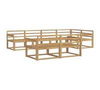 vidaXL Conjunto de sofás de Exterior 8 pcs Blanco 327 x 168,5 x 73 cm, Muebles Modernos para Patio, sofá seccional Resistente al Clima, diseño Flexible para relajarte, Madera de Acacia