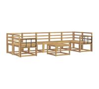 vidaXL Conjunto de sofás de Exterior 8 pcs Blanco 59 x 59 x 37 cm, Sofá Moderno para Exteriores, Asientos Flexibles, Madera de Acacia, Patio, jardín Modular, sección de jardín