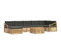 vidaXL Conjunto de sofás de Exterior 8 pcs Blanco y Antracita, Juego de Sofás para Exterior, Sofá Seccional Moderno, Muebles Resistentes para Relajarse en el Jardín
