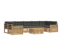 vidaXL Conjunto de sofás de Exterior 8 pcs Blanco y Antracita, Sofá Moderno para Exteriores, Mueble seccional, Lounge Patio, Asiento terraza, Set cómodo para jardín