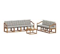 vidaXL Conjunto de sofás de Exterior 8 pcs Gris Natural y Claro, Sofá Moderno para Exteriores, Muebles de jardín Resistentes, Juego de sección para terraza y Vida cómoda