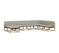 vidaXL Conjunto de sofás de Exterior 8 pcs Madera de Acacia Sólida, Juego de Sofás de Jardín Moderno, Madera de Acacia Resistente, Reclinable y Ideal para tu Exterior