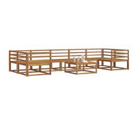 vidaXL Conjunto de sofás de Exterior 8 pcs Natural, Conjunto de sofá de Madera de Acacia, Muebles de jardín Modernos, Asientos seccionales Flexibles para Patio y salón de jardín, Estilo Beige