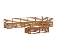 vidaXL Conjunto de sofás de Exterior 8 pcs Natural, Juego de sofás modulares para Exteriores, Muebles de Acacia duraderos, sillón de terraza, sofá Flexible