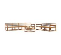 vidaXL Conjunto de sofás de Exterior 8 pcs Natural, Muebles de jardín de Acacia, sofá Exterior Moderno, Conjunto seccional Duradero, Lounge Junto a la Piscina, Asientos de Patio Resistentes a la Inte