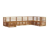 vidaXL Conjunto de sofás de Exterior 8 pcs Natural, Muebles de Jardín, Sofá Moderno, Juego de Asientos para Patio, Terraza, Sección Duradera y Cómoda