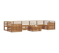 vidaXL Conjunto de sofás de Exterior 8 pcs Natural, Sofá de jardín, Mueble seccional, Asiento Exterior Resistente, Lounge Moderno, Set cómodo para Patios