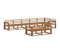vidaXL Conjunto de sofás de Exterior 8 pcs Natural, Sofá de Madera de Acacia, Muebles Exteriores Modernos, Conjunto de Lounge para jardín, sofá Durable de Patio