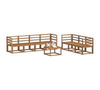 vidaXL Conjunto de sofás de Exterior 8 pcs Natural, Sofá Exterior Moderno, seccional de jardín, Lounge de Patio Duradero, Conjunto de Asientos para Relajarse