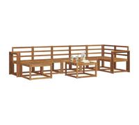 vidaXL Conjunto de sofás de Exterior 8 pcs Natural, Sofá Moderno para Jardín, Muebles de Patio Variados, Sofá Seccional, Asientos de Madera de Acacia para la Piscina