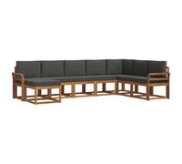 vidaXL Conjunto de sofás de Exterior 8 pcs Natural y Antracita, Jardín, sofá Moderno para Exteriores, Conjunto de Muebles seccionales, Asientos de Patio duraderos, terraza para Comodidad