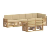 vidaXL Conjunto de sofás de Exterior 8 pcs y Beige 306 x 128,5 x 73 cm, Sofá de jardín, Moderno para Exteriores, Lounge sectional, Conjunto de terraza, Muebles cómodos