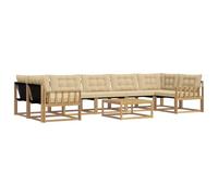 vidaXL Conjunto de sofás de Exterior 8 pcs y Beige 79 x 79 x 37 cm, Juego de Sofás Modernos para Exterior, Muebles Resistentes, Elegante Colección para Patio, Asientos Cómodos