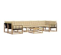 vidaXL Conjunto de sofás de Exterior 8 pcs y Beige 79 x 79 x 37 cm, Juego de Sofás Modernos para Exterior, Muebles Resistentes, Elegante Colección para Patio, Asientos Cómodos