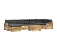 vidaXL Conjunto de sofás de Exterior 8 uds. Blanco y Antracita