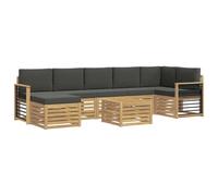 vidaXL Conjunto de sofás de Exterior 8 uds. Blanco y Antracita