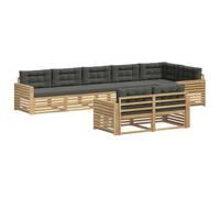 vidaXL Conjunto de sofás de Exterior 8 uds. Blanco y Antracita