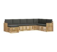 vidaXL Conjunto de sofás de Exterior 8 pcs Blanco y Antracita, Muebles de Jardín, Sofá Moderno, Juego de Asientos para Patio, Terraza, Sección Duradera y Cómoda