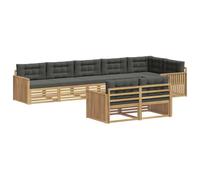 vidaXL Conjunto de sofás de Exterior 8 uds. Blanco y Antracita