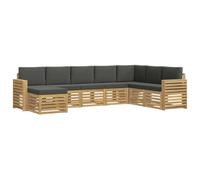 vidaXL Conjunto de sofás de Exterior 8 uds. Blanco y Antracita
