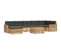 vidaXL Conjunto de sofás de Exterior 8 uds. Blanco y Antracita