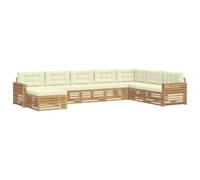 vidaXL Conjunto de sofás de Exterior 8 uds. Blanco y Crema