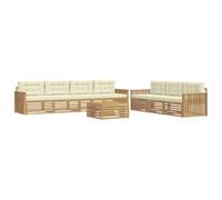 vidaXL Conjunto de sofás de Exterior 8 uds. Blanco y Crema