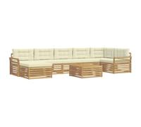 vidaXL Conjunto de sofás de Exterior 8 uds. Blanco y Crema