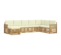vidaXL Conjunto de sofás de Exterior 8 uds. Blanco y Crema Poliéster