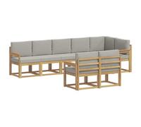 vidaXL Conjunto de sofás de Exterior 8 uds. Blanco y Gris Claro