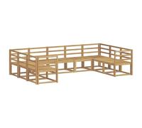 vidaXL Conjunto de sofás de Exterior 9 pcs Blanco, Juego de Sofás Modernos, Resistente a la Intemperie, Muebles de Acacia, Sección Lujosa, Asientos Cómodos