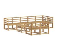 vidaXL Conjunto de sofás de Exterior 9 pcs Blanco, Sofá Moderno para Exteriores, Set seccional Resistente al Clima, cómodo para tu jardín, Muebles de Acacia