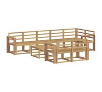 vidaXL Conjunto de sofás de Exterior 9 pcs Blanco, Sofá Moderno para Exteriores, Set seccional Resistente al Clima, cómodo para tu jardín, Muebles de Acacia