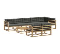 vidaXL Conjunto de sofás de Exterior 9 pcs Blanco y Antracita, Seccional para Patio, sofá Moderno, Muebles de jardín Resistentes al Clima, Ideal para Relajarse al Aire Libre
