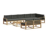 vidaXL Conjunto de sofás de Exterior 9 pcs Blanco y Antracita, Seccional para Patio, sofá Moderno, Muebles de jardín Resistentes al Clima, Ideal para Relajarse al Aire Libre