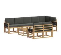 vidaXL Conjunto de sofás de Exterior 9 pcs Blanco y Antracita, Sofá Moderno para Exterior, sección Resistente al Clima, Set de Muebles Elegante, cómodo para tu jardín