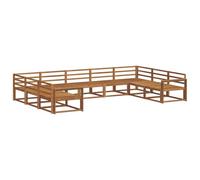 vidaXL Conjunto de sofás de Exterior 9 pcs Natural, Conjunto de sofá Moderno para Exteriores, colección Duradera de Patio, Muebles versátiles de jardín