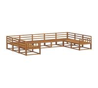 vidaXL Conjunto de sofás de Exterior 9 pcs Natural, Conjunto de sofá Moderno para Exteriores, colección Duradera de Patio, Muebles versátiles de jardín